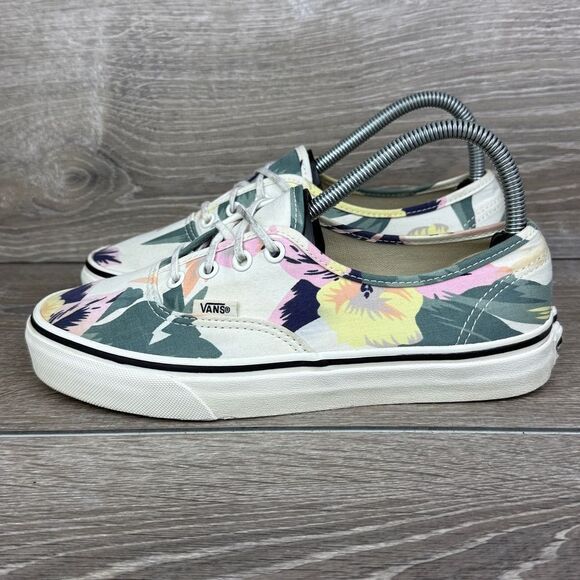 Vans Authentic Vintage Floral Marshmallow Women’s Sz 7.5 Canvas Low Top Sneaker - Picture 3 of 11
